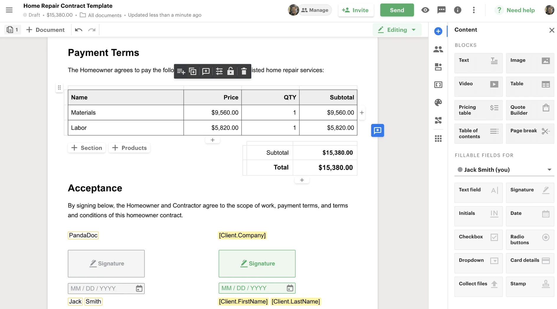 [Blog image] consulting software_PandaDoc screenshot