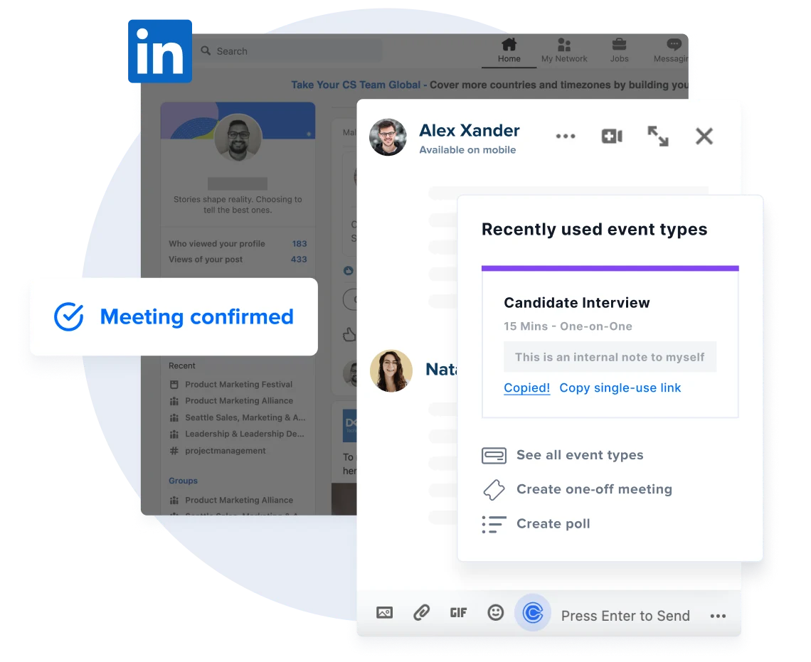 Calendly's LinkedIn integration