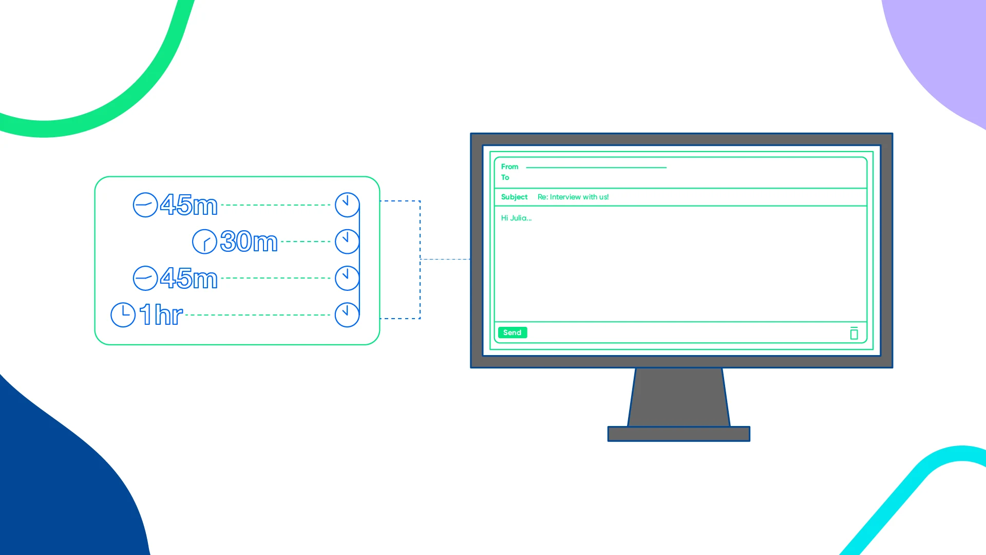 Calendly makes it easy to insert your calendar availability directly in an email.